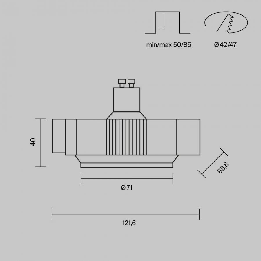 Встраиваемый светильник Technical DL139-GU10-W