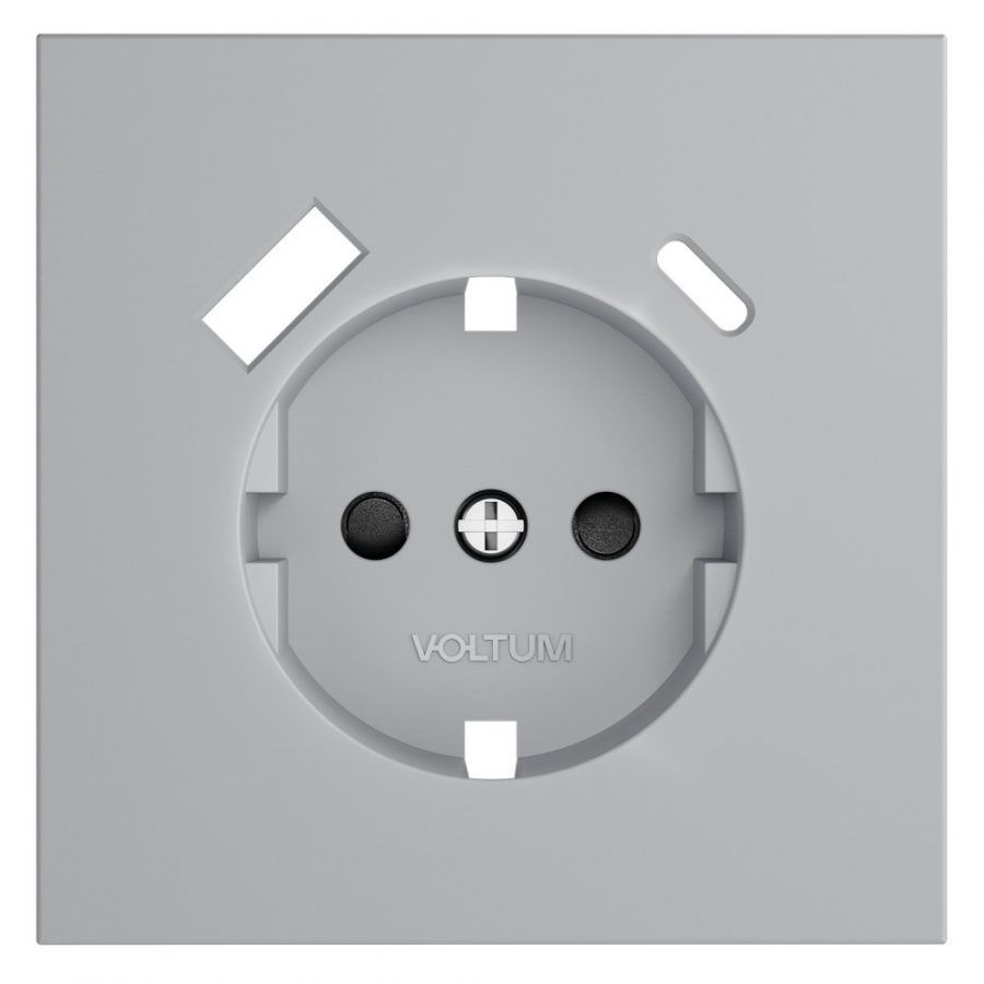 Накладка для розетки с заземлением и защитными шторками, с USB A+C, S70 (серый)