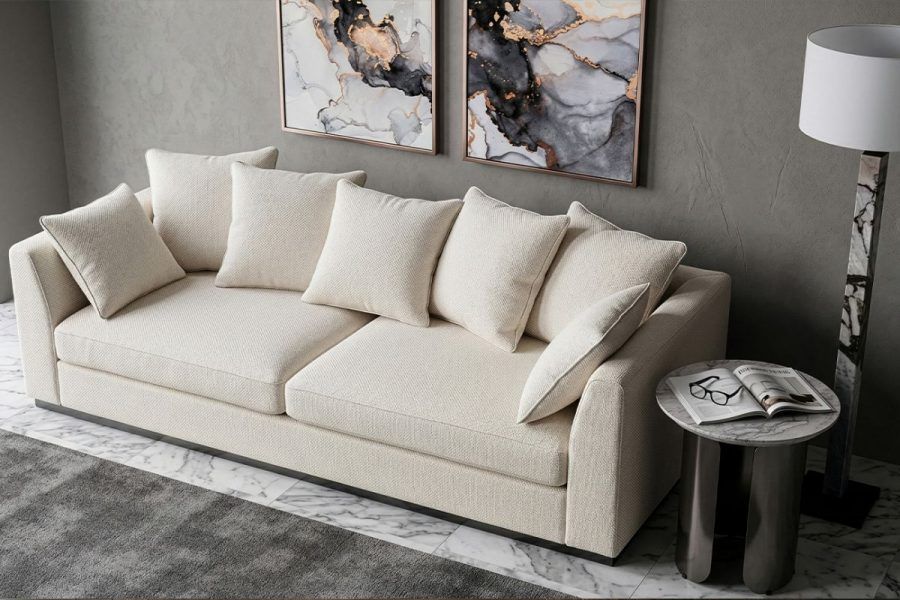 Диван Роберто(Roberto) трехместный, рогожка кремовый BOTEGA-SVBEG 250*100*90см
