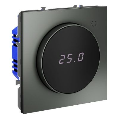 Терморегулятор электронный VOLTUM S70 с индикацией и датчиком, для теплого пола, (титан)