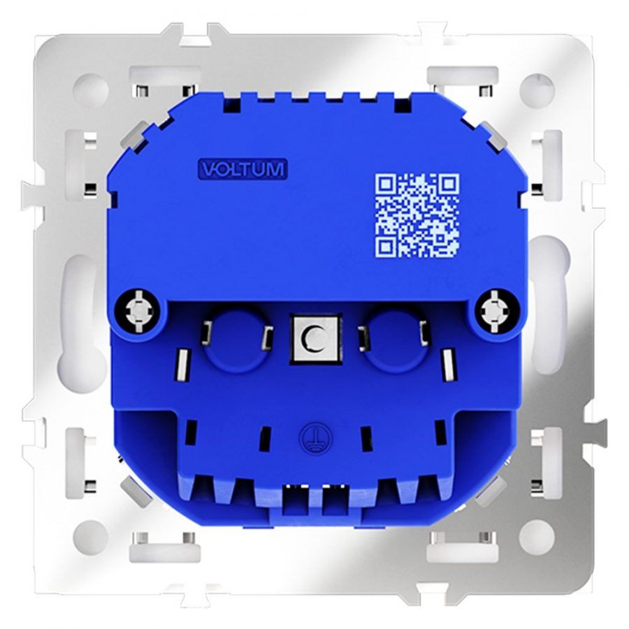 Розетка встраиваемая VOLTUM S70 с заземлением и защитными шторками, 16А, с USB, A+С, (белый матовый)