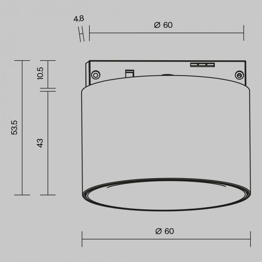 Трековый светильник Technical TR188-1-5W4K-M-BW