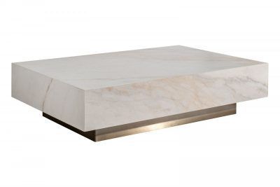 57EL-93601 Стол журнальный АГАТ (AGATE) светлый керамический 120*80*29см