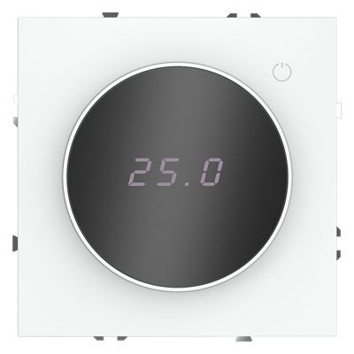 Терморегулятор электронный VOLTUM S70 с индикацией и датчиком, для теплого пола, (белый матовый)