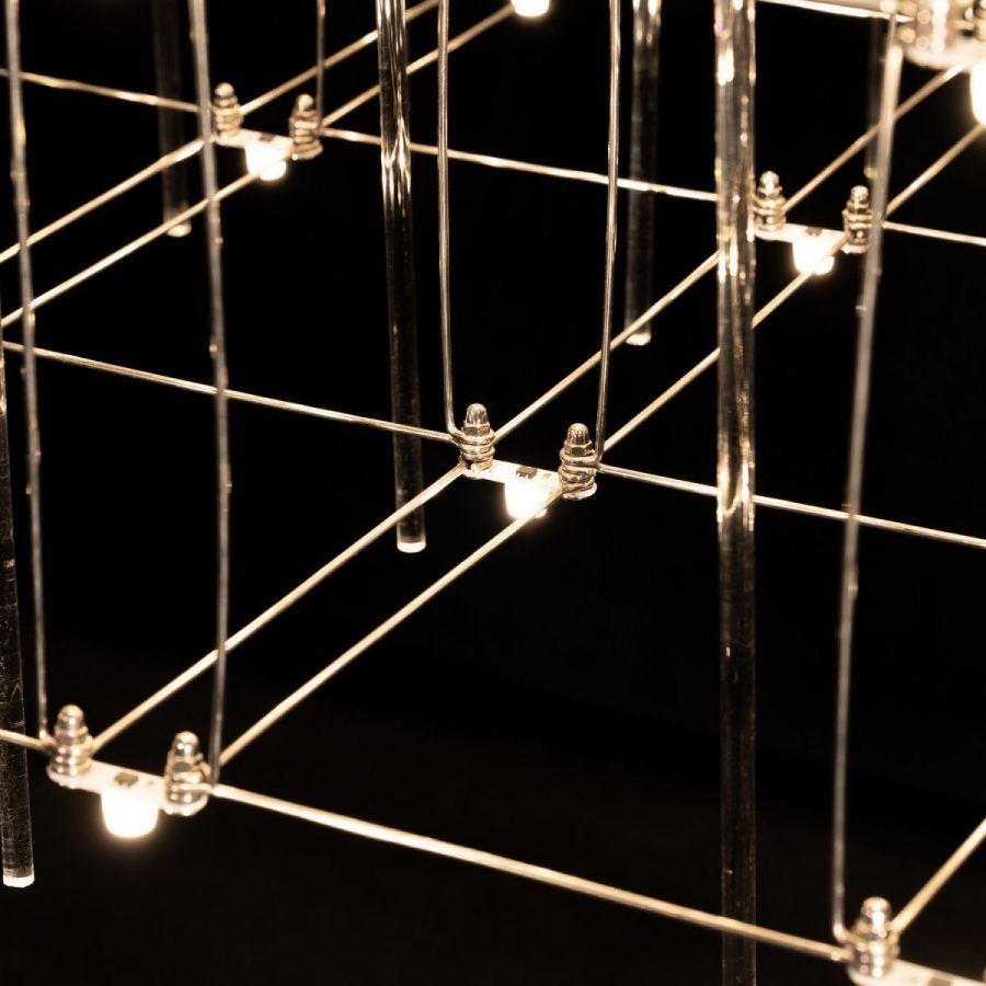 Люстра Cosmic Glass ячейка 20*20 см L120*75*60 хром