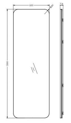 KFG099 Зеркало в металлической раме цвет хром 60*180см