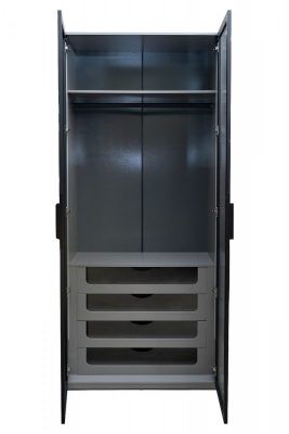 GD-10012-6 Шкаф Альто(Alto) двухд c выдв ящик,серый Кобальт, дверцы стекло(рифленое) 100*57*228.5см