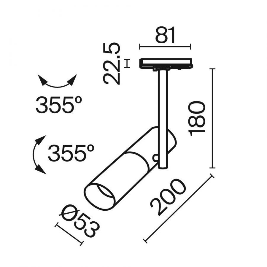 Трековый светильник Technical TR005-1-GU10-B