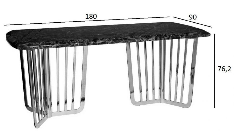 33FS-1800-STOL/OB-PG Стол обеденный Dark Emperador  180*90*76,2 см