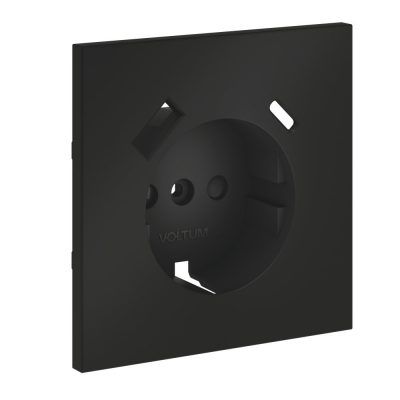 Накладка для розетки с заземлением и защитными шторками, с USB A+C, S70 (черный матовый)