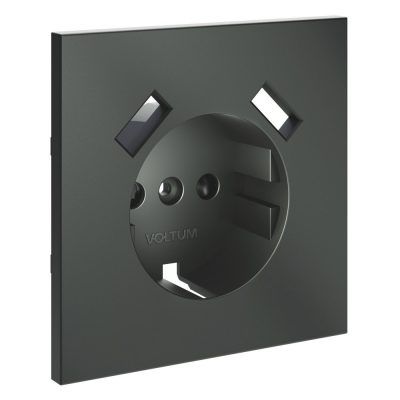 Накладка для розетки с заземлением и защитными шторками, с USB A+A, S70 (титан)