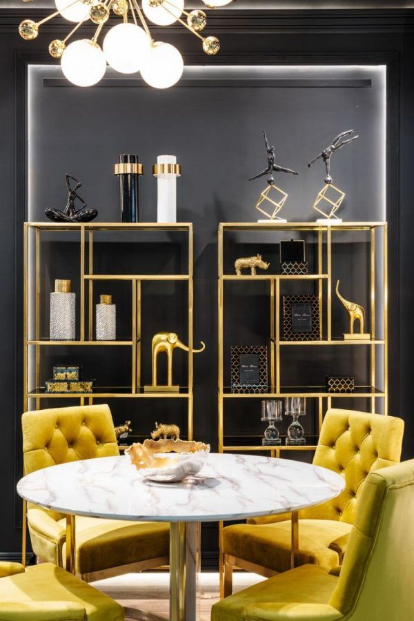 46AS-SH1452-GOLD Стеллаж  золотистый/темн.ст. 80*35*180см