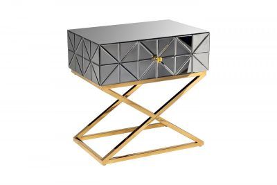 KFG090 Тумба с матовой зерк.отделкой каркас металл.  60*40*60см
