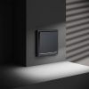 Проходной переключатель встраиваемый VOLTUM S70 одноклавишный с подсветкой 10А, (графит)