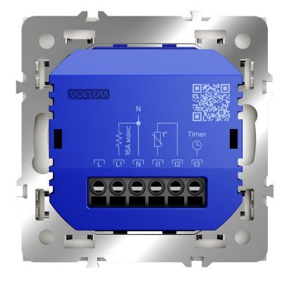 Терморегулятор электронный VOLTUM S70 с индикацией и датчиком, для теплого пола, (хлопок)