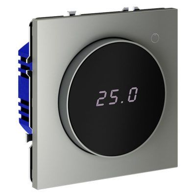 Терморегулятор электронный VOLTUM S70 с индикацией и датчиком, для теплого пола, (сталь)