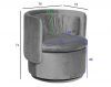 ZW-06101 Кресло поворотное велюр кремовый 76*72*71см