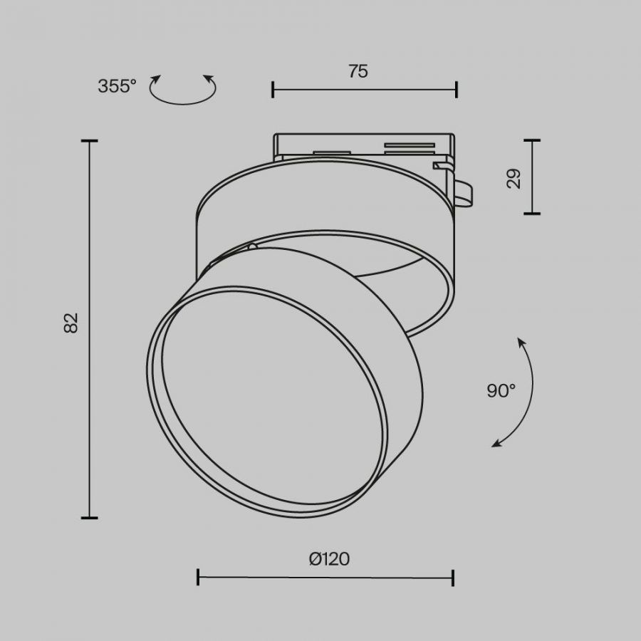 Трековый светильник Technical TR007-1-18W3K-W-1