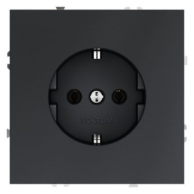 Розетка встраиваемая VOLTUM S70 с заземлением 16А, (графит)
