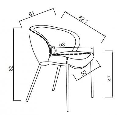 160KD-80030 Стул обеденный экокожа кремовый 62*61*82см
