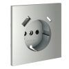 Накладка для розетки с заземлением и защитными шторками, с USB A+C, S70 (сталь)