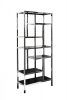 46AS-SH1076-SILVER Стеллаж серебристый/темн.ст. 80*35*180см