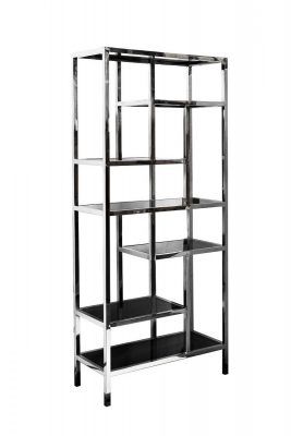 46AS-SH1076-SILVER Стеллаж серебристый/темн.ст. 80*35*180см