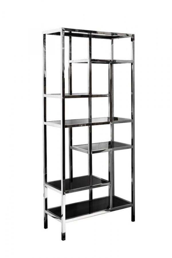 46AS-SH1076-SILVER Стеллаж серебристый/темн.ст. 80*35*180см