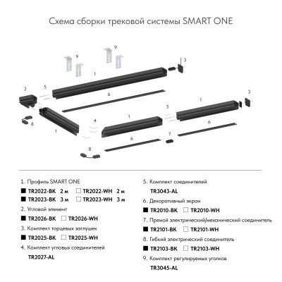 Шинопровод Denkirs SMART ONE TR2022-WH