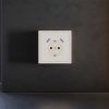 Накладка для розетки с заземлением и защитными шторками, с USB A+A, S70 (хлопок)