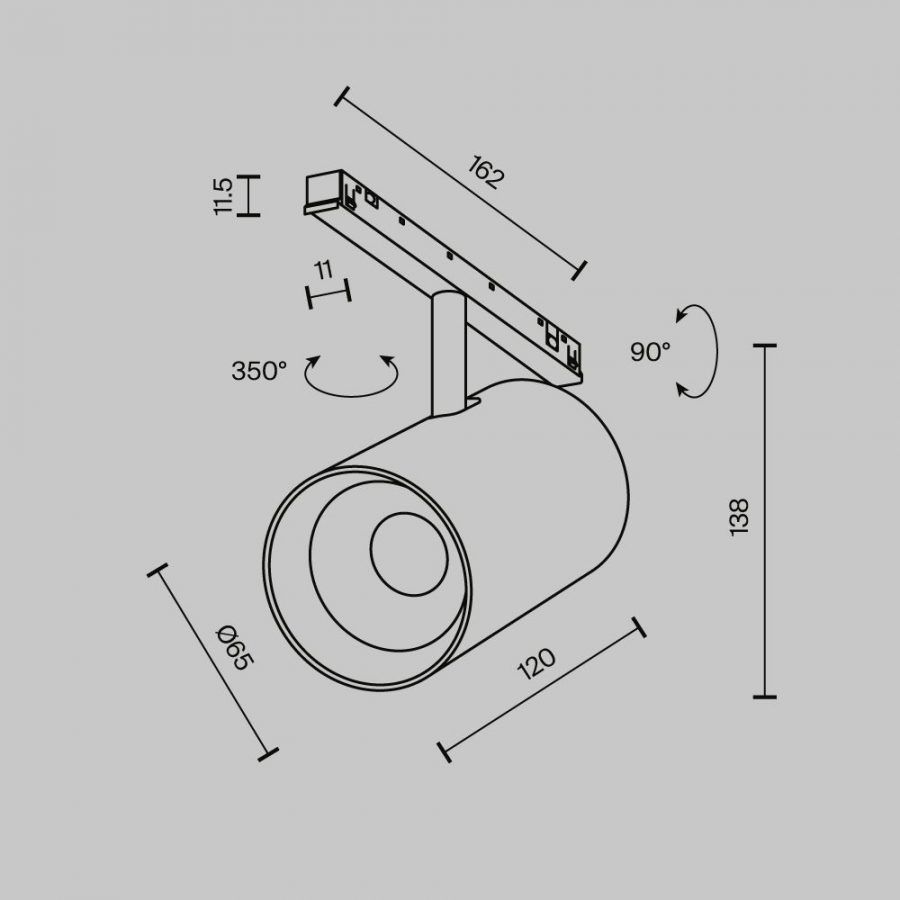 Трековый светильник Technical TR243-18W4K-B