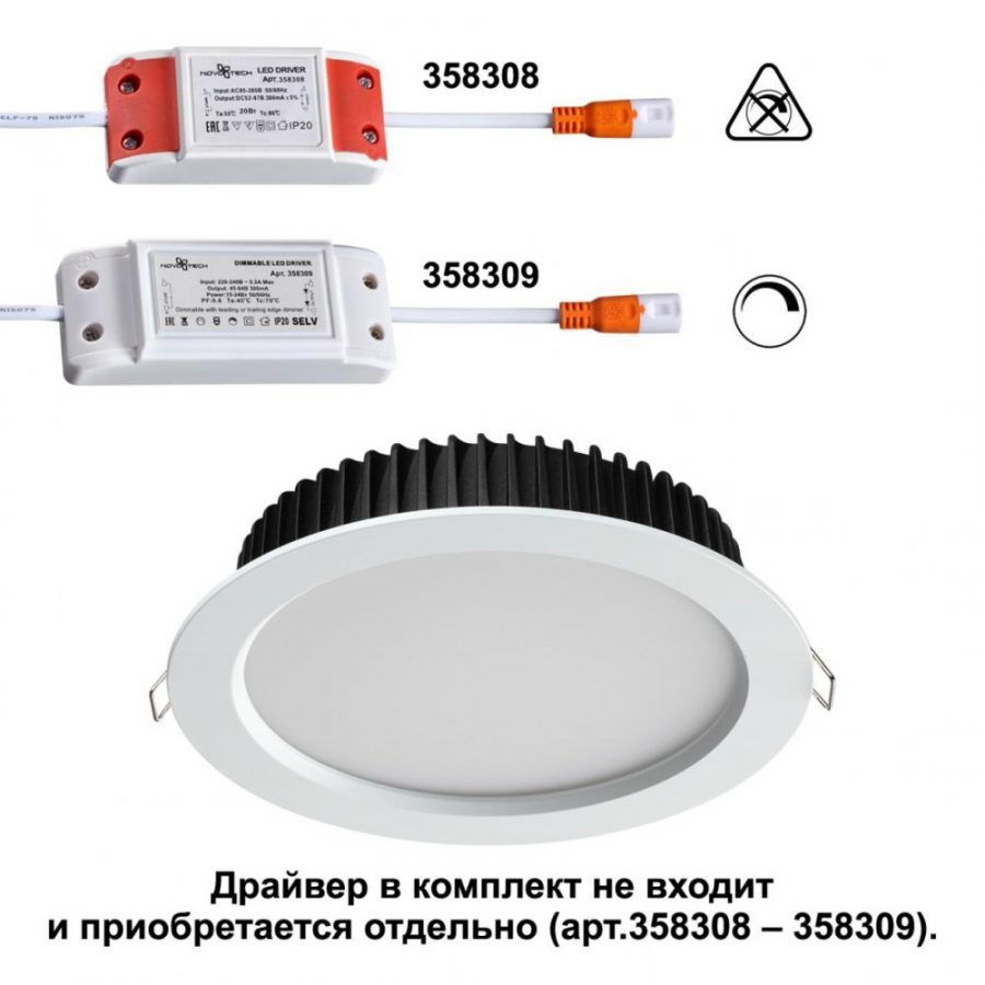 Светильник встраиваемый Novotech Drum 358306