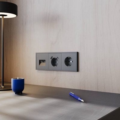 Рамка пластиковая VOLTUM S70 на 3 поста, (графит)