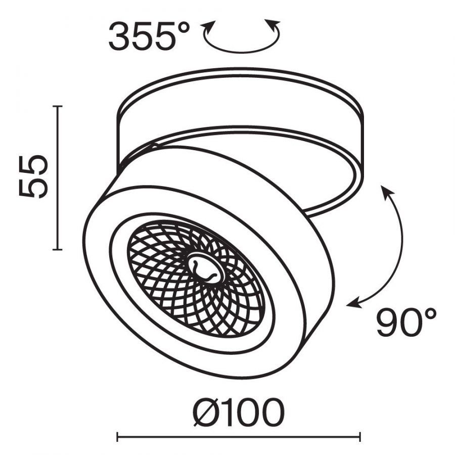 Потолочный светильник Technical C022CL-12W4K-W-1
