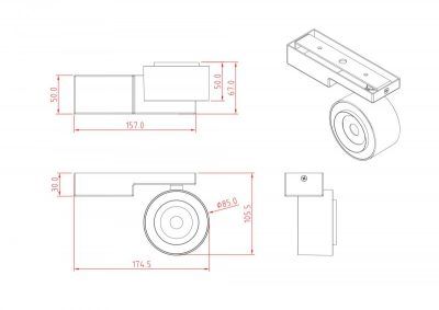 Потолочный светильник Technical C062CL-L12W3K