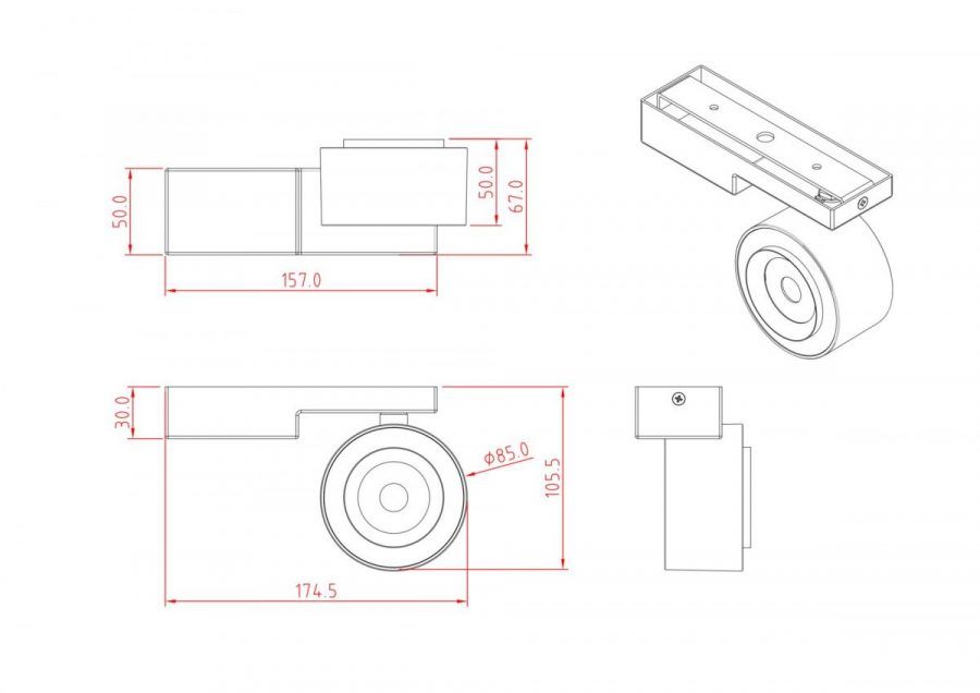 Потолочный светильник Technical C062CL-L12W3K