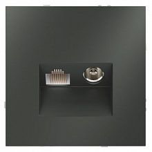 Розетка телевизионная встраиваемая VOLTUM S70 TV+RJ45 кат. 6, (титан)