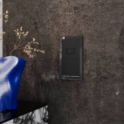 Рамка стеклянная VOLTUM S70 на 2 поста, (черный,стекло)