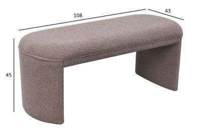 N-55700 Банкетка ТЕДДИ (TEDDY) серая 108*43*45см