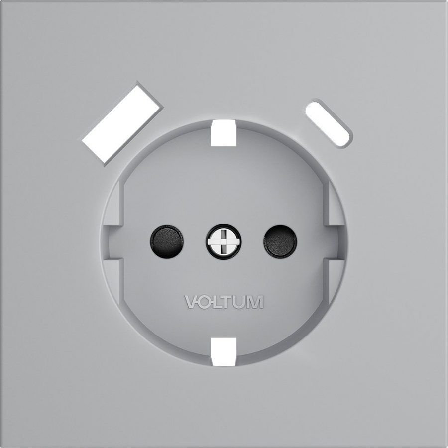 Накладка для розетки с заземлением и защитными шторками, с USB A+C, S70 (серый)