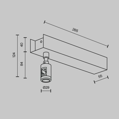 Комплектующие для систем освещения с токоведущими элементами Technical TRA156C-BB1-BS
