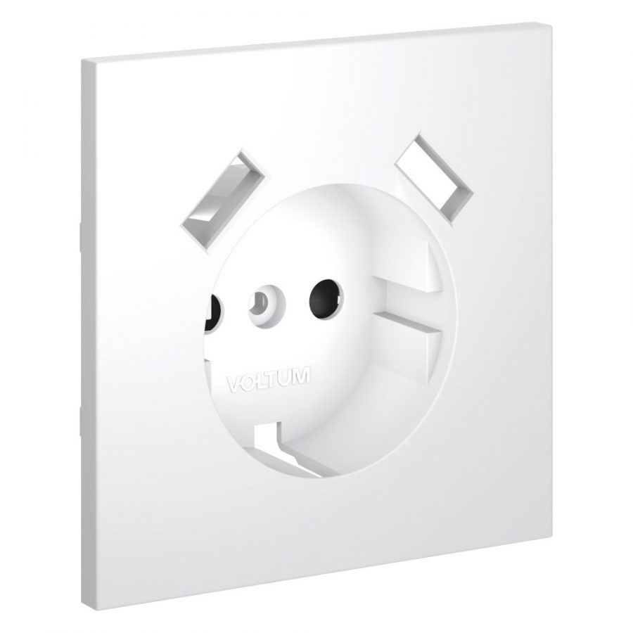 Накладка для розетки с заземлением и защитными шторками, с USB A+A, S70 (белый матовый)