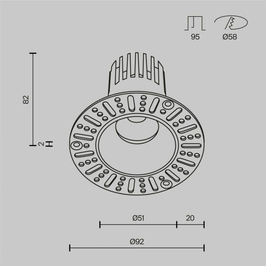 Встраиваемый светильник Technical DL119-10W-2.7K-TRS-B