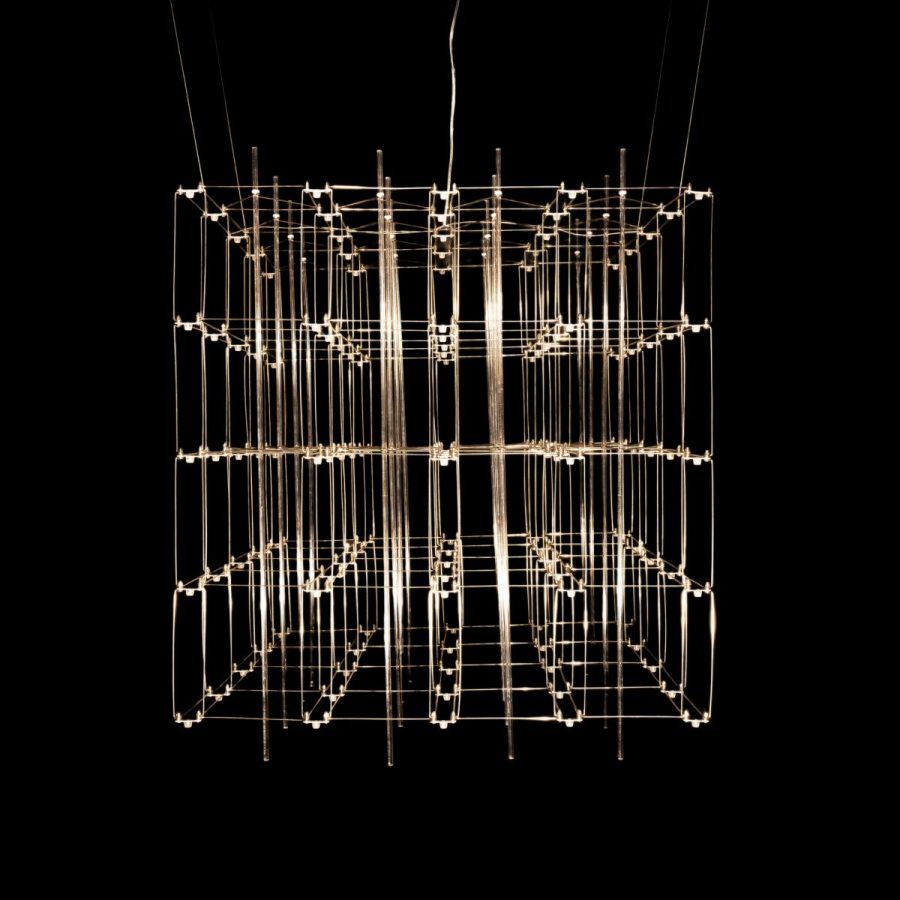 Люстра Cosmic Glass ячейка 20*20 см L120*75*60 хром