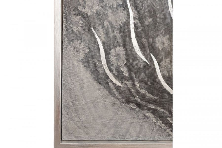 89VOR-AQUARELLE40/2 Холст "Нежность/1" 100*100 см,дерев.багет серебро, поталь
