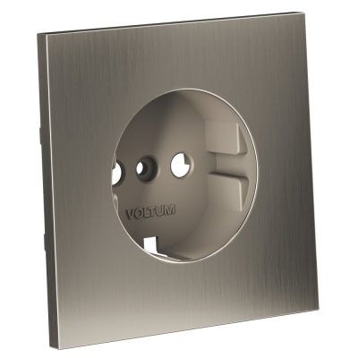 Накладка для розетки с заземлением, S70 Metal (никель)