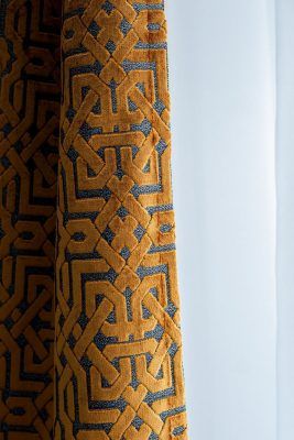 121GD-LATTICE-PORT ORANG Портьера ГЕОМЕТРИЯ (LATTICE) оранжевая 275*260см