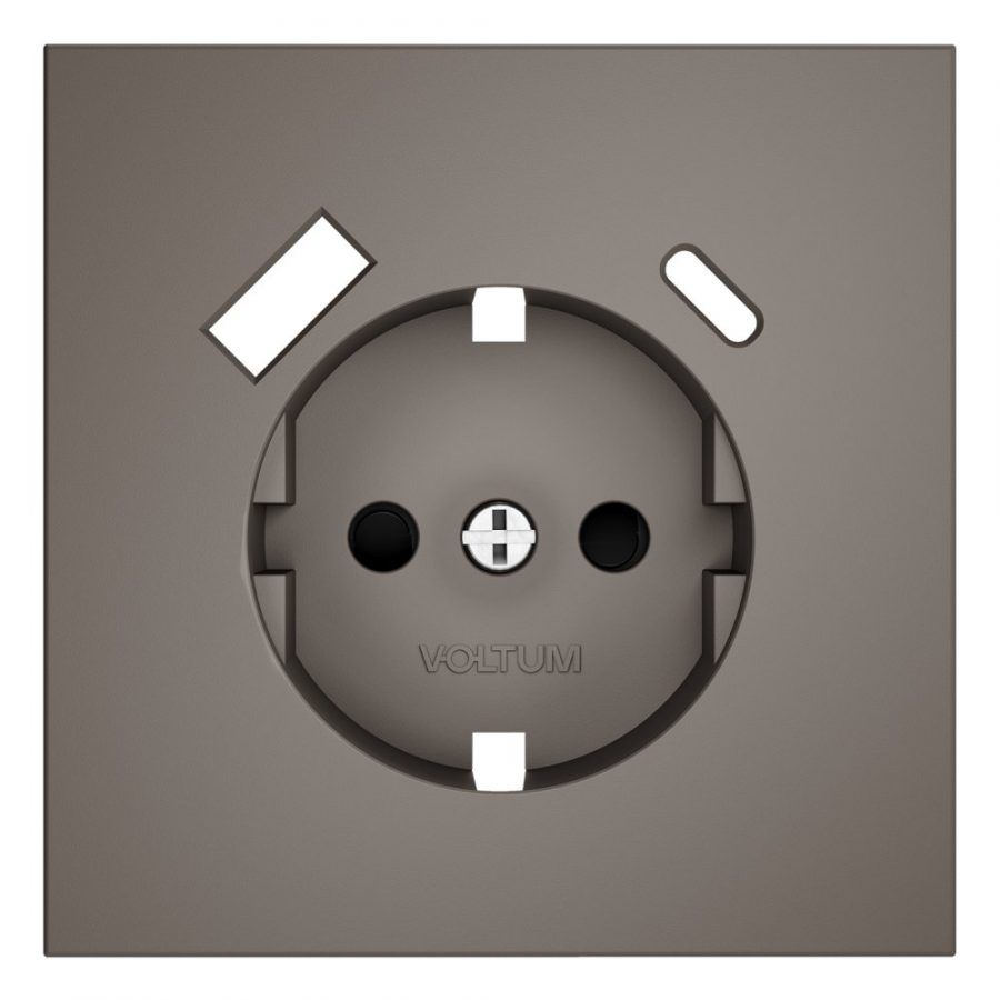 Накладка для розетки с заземлением и защитными шторками, с USB A+C, S70 (капучино)