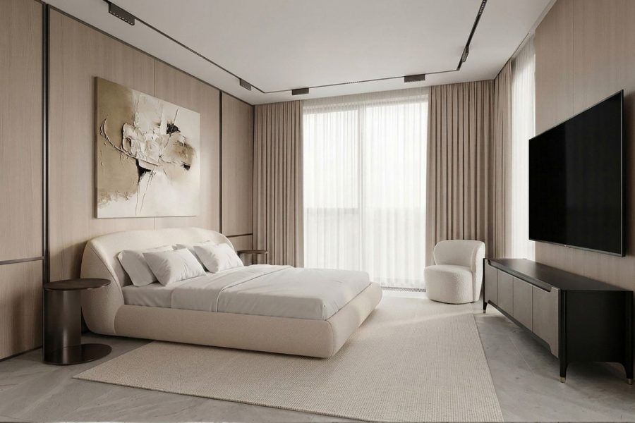 Кровать Палаццо(Palazzo) 160 без мех.рогожка св.бежевая Norton-SVBEG 198*240*90см
