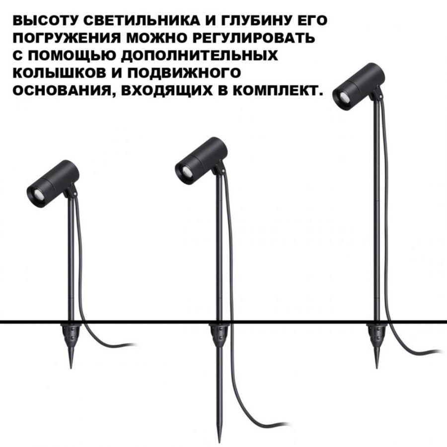 Светильник грунтовый светодиодный с переключателем цветовой температуры и мощности Novotech Landscape 359713